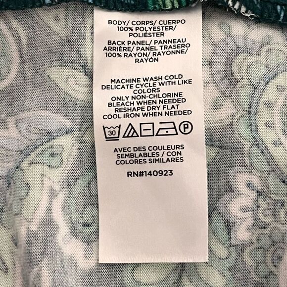 LOFT Green Paisley Print Sleeveless Top   Size M - Picture 4 of 5